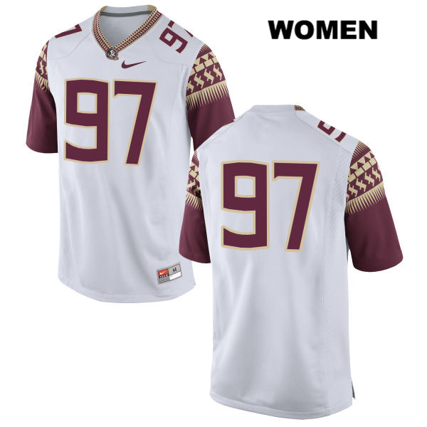 Women's NCAA Nike Florida State Seminoles #97 Isaiah Smallwood College No Name White Stitched Authentic Football Jersey BJZ4469AN